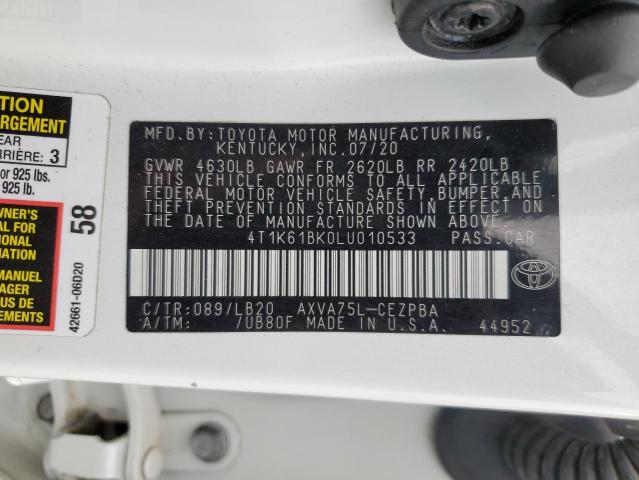 4T1K61BK0LU010533 Toyota CAMRY XSE