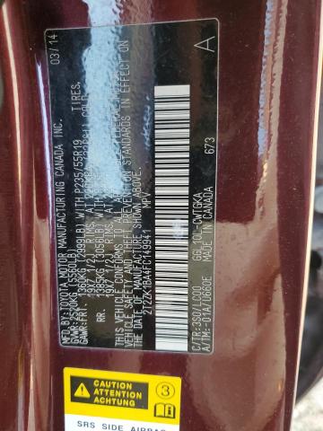 2T2ZK1BA4FC149941 Lexus RX 350