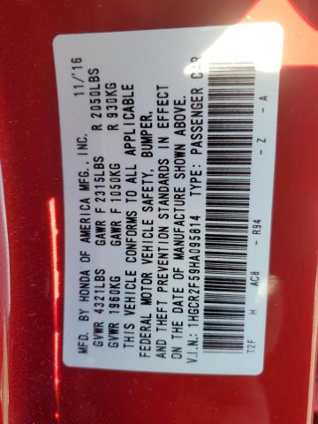 1HGCR2F59HA095814 Honda ACCORD SPO