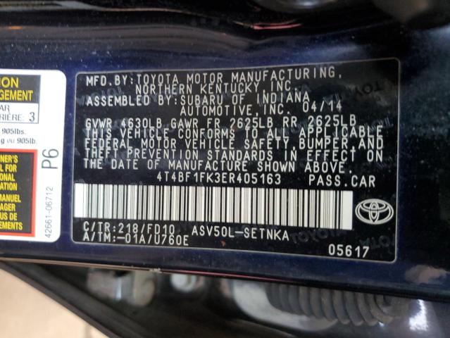 4T4BF1FK3ER405163 Toyota CAMRY L