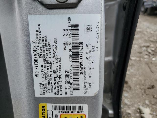 3FA6P0MUXKR116320 Ford FUSION SEL