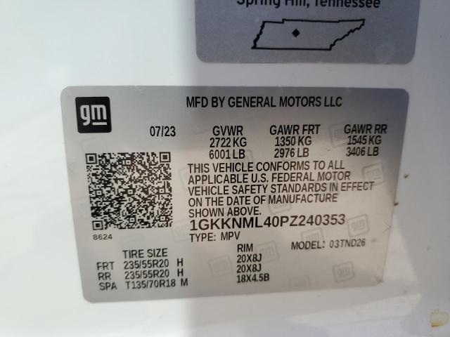 1GKKNML40PZ240353 GMC ACADIA SLT