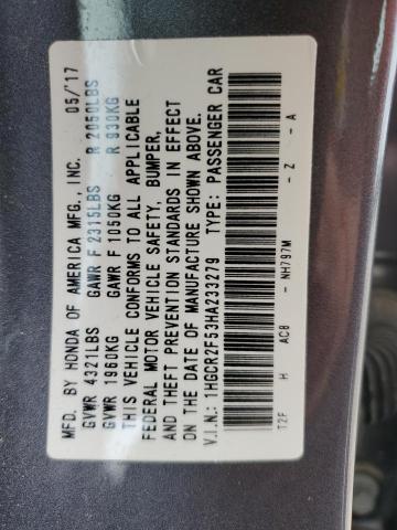 1HGCR2F53HA233279 Honda Accord Sport