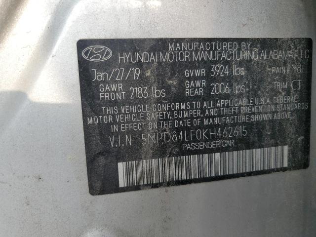 5NPD84LF0KH462615 Hyundai ELANTRA SEL