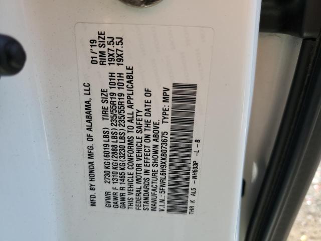 5FNRL6H9XKB073675 Honda Odyssey Elite