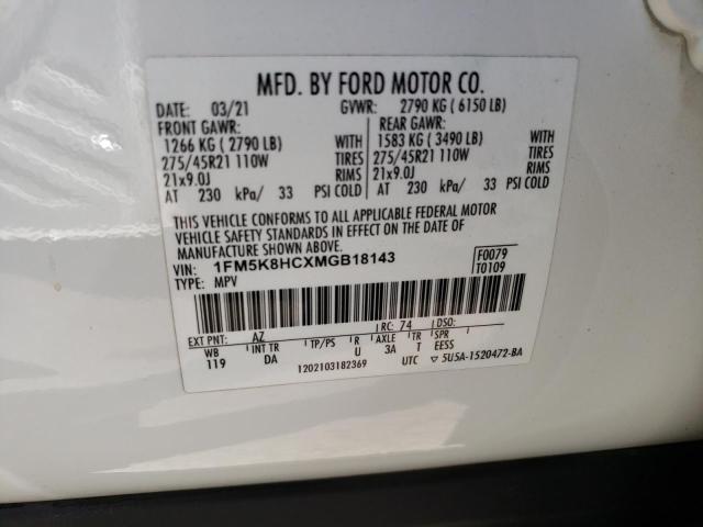 1FM5K8HCXMGB18143 Ford Explorer Platinum