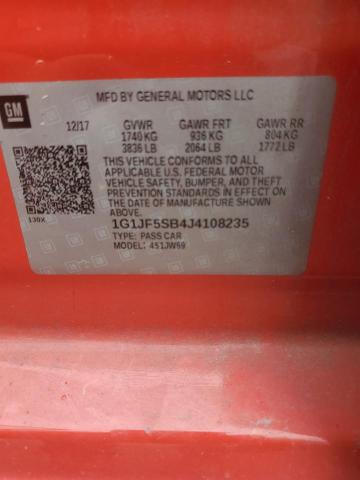 1G1JF5SB4J4108235 Chevrolet Sonic Premier
