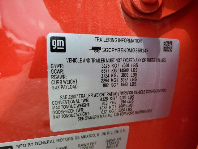 3GCPYBEK0MG369147 Chevrolet Silverado