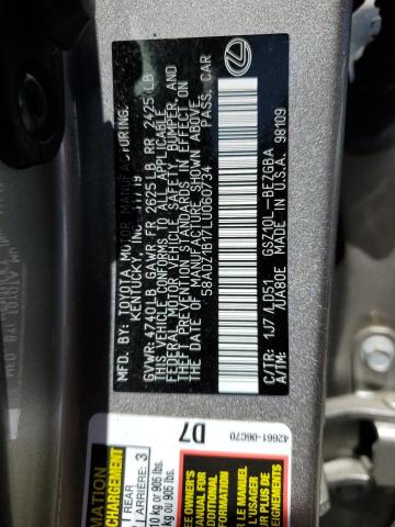 58ADZ1B17LU060734 Lexus ES 350