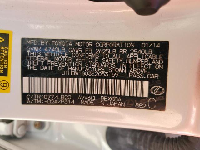 JTHBW1GG3E2053169 Lexus ES 300H