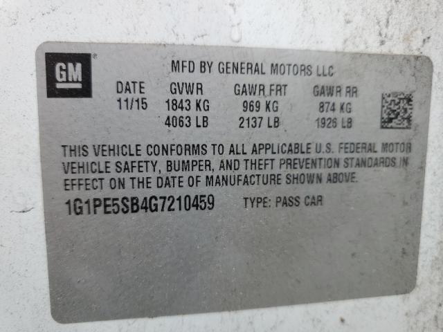 1G1PE5SB4G7210459 Chevrolet Cruze Limited Lt