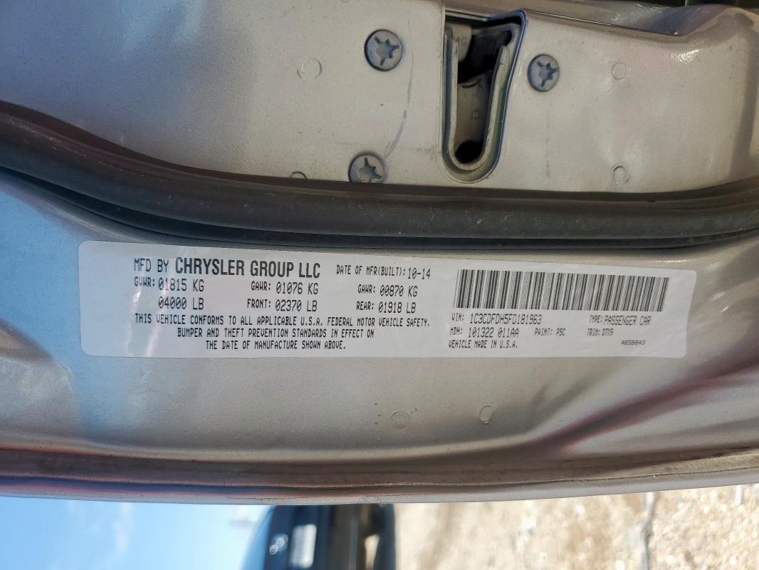 1C3CDFDH5FD181963 Dodge 2015