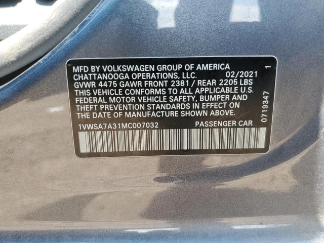 1VWSA7A31MC007032 Volkswagen PASSAT SE
