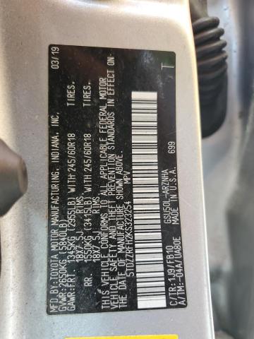 5TDZZRFH2KS323254 Toyota Highlander