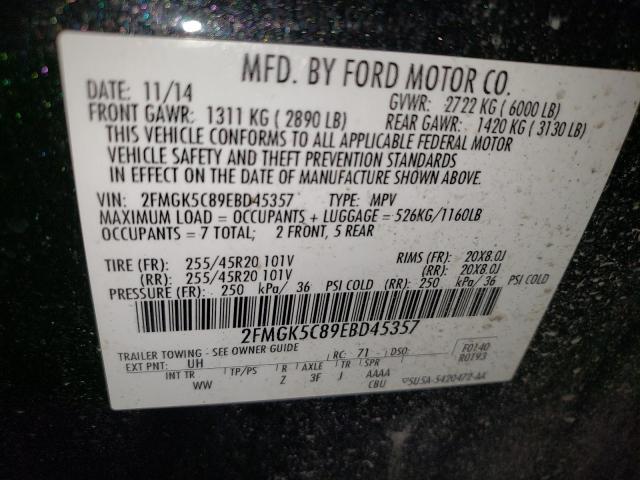 2FMGK5C89EBD45357 Ford 2014