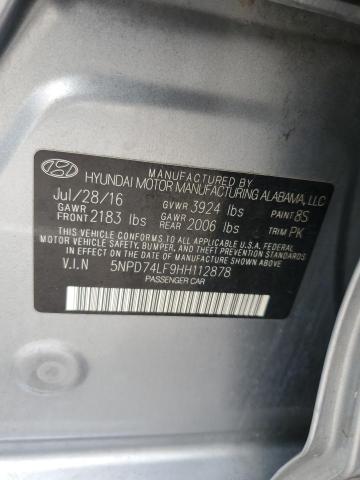 5NPD74LF9HH112878 Hyundai 2017