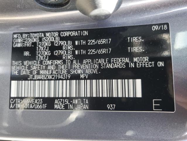 JTJBARBZXK2194319 Lexus 8ar-fts