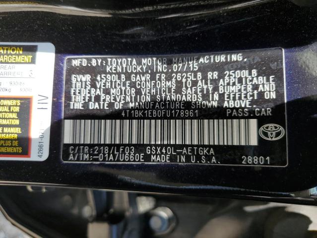 4T1BK1EB0FU178961 Toyota AVALON XLE
