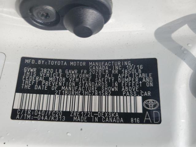 2T1BURHE1HC781582 Toyota COROLLA L