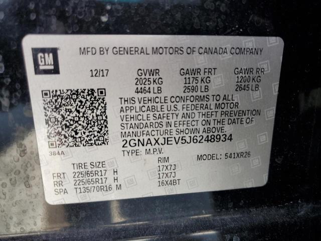 2GNAXJEV5J6248934 Chevrolet lyx - direct injection, vvt, fgt, turbo, alum, gen1