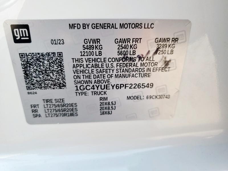 1GC4YUEY6PF226549 Chevrolet Silverado