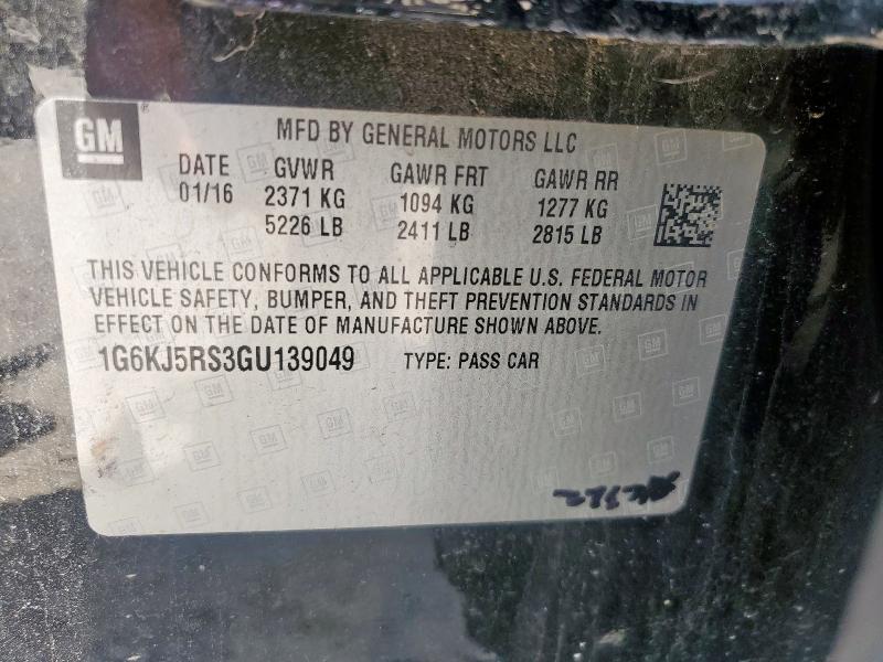 1G6KJ5RS3GU139049 Cadillac lgx - di: direct injection, vvt, alum, gen 2