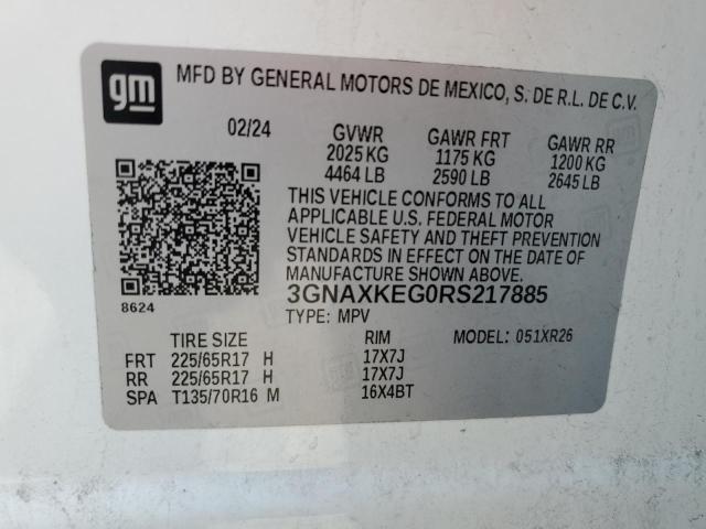 3GNAXKEG0RS217885 Chevrolet lsd