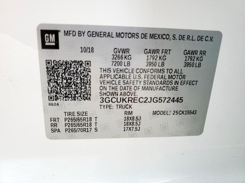 3GCUKREC2JG572445 Chevrolet Silverado