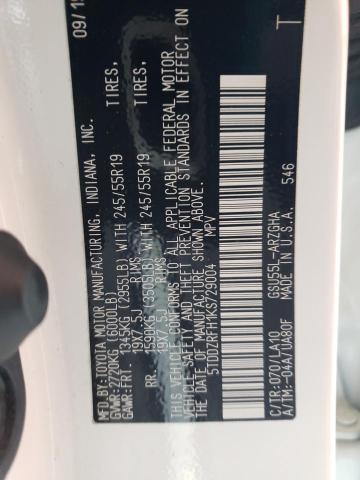 5TDDZRFH1KS729004 Toyota 2gr-fks