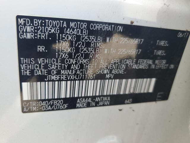 JTMBFREVXHJ711761 Toyota 2ar-fe