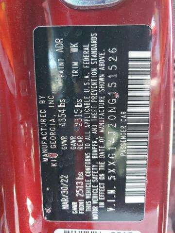 5XXG14J20NG151526 KIA t-gdi gamma ii