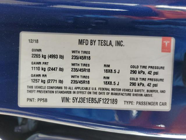 5YJ3E1EB5JF122189 Tesla 2018