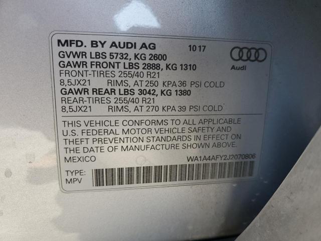 WA1A4AFY2J2070806 Audi SQ5 PREMIU