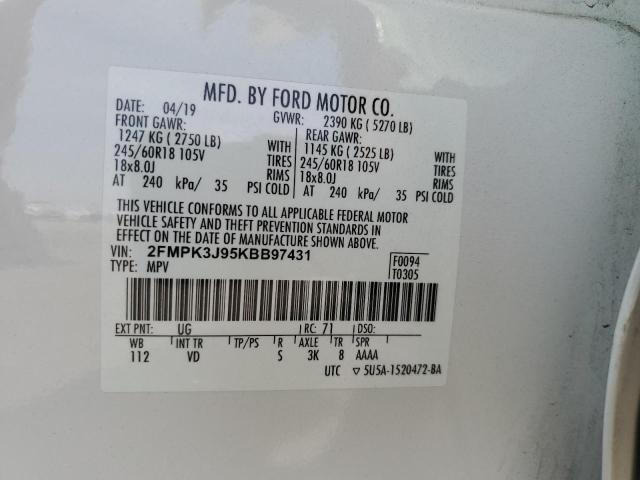 2FMPK3J95KBB97431 Ford 2.0l gtdi w/premium fuel