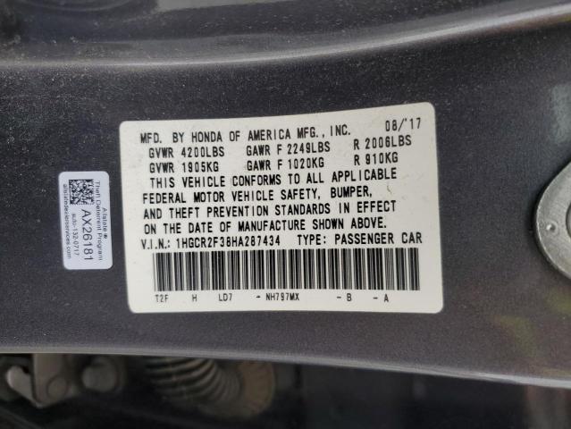 1HGCR2F38HA287434 Honda ACCORD LX