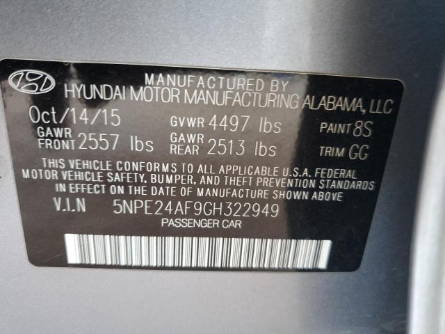 5NPE24AF9GH322949 Hyundai dohc gdi theta-ii