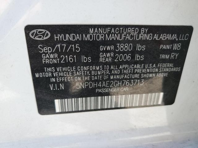 5NPDH4AE2GH763713 Hyundai dohc mpi nu