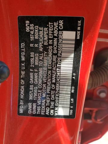 SHHFK7H68KU423417 Honda l15ba