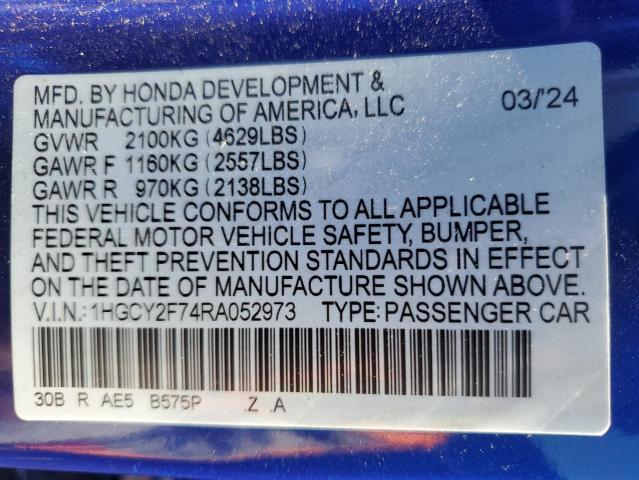 1HGCY2F74RA052973 Honda lfc5