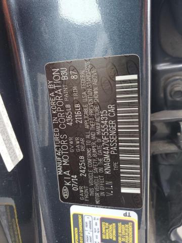 KNAGM4A70F5554315 KIA Optima Lx