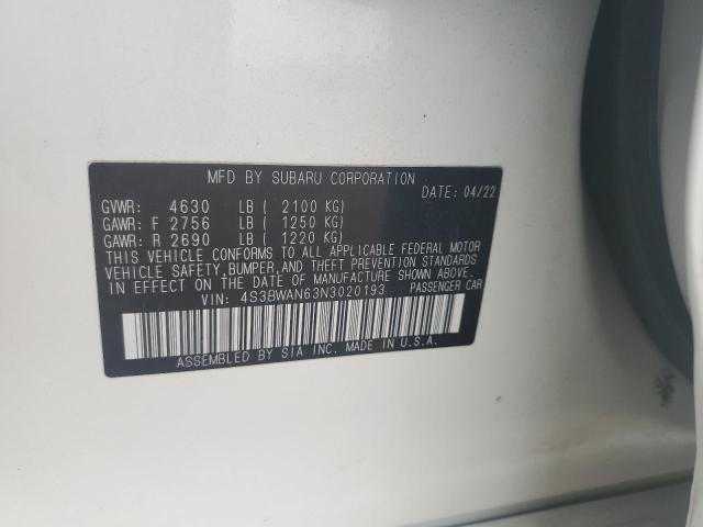 4S3BWAN63N3020193 Subaru LEGACY LIM