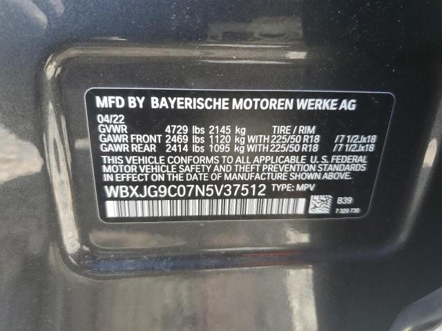 WBXJG9C07N5V37512 BMW X1 XDRIVE2