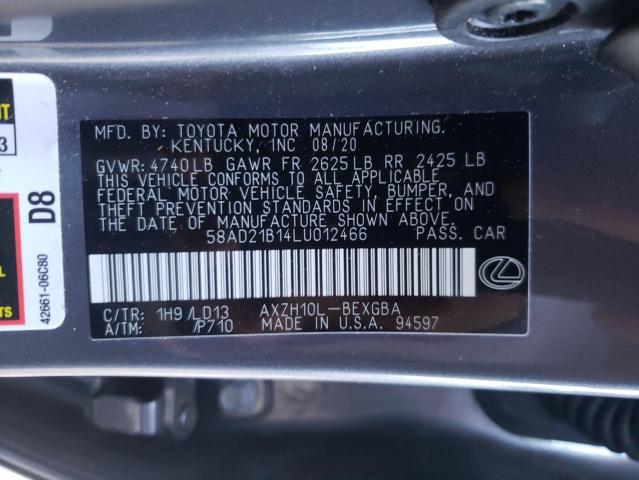 58AD21B14LU012466 Lexus ES 300H