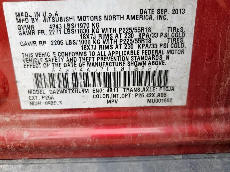 4A4AP4AU7EE010827 Mitsubishi Outlander