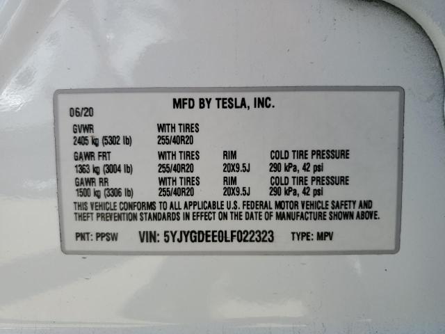 5YJYGDEE0LF022323 Tesla 2020