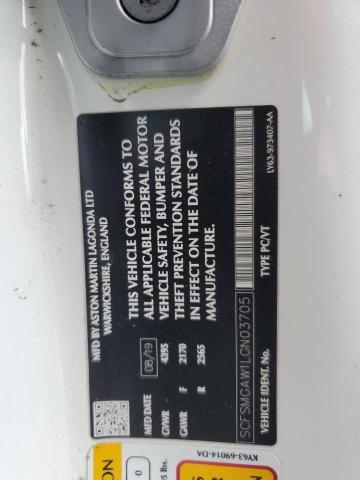 SCFSMGAW1LGN03705 Aston Martin 177950