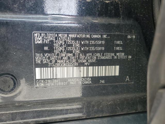 2T3J1RFV3KC025189 Toyota a25a-fks