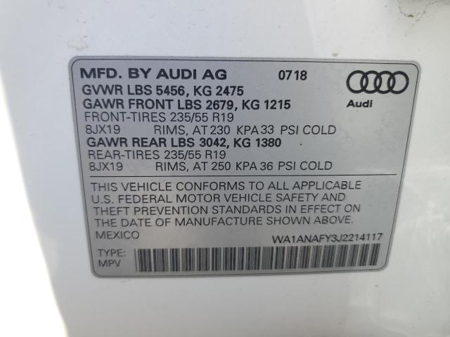 WA1ANAFY3J2214117 Audi 2018