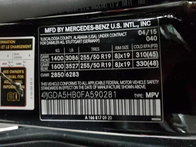 4JGDA5HB0FA590281 Mercedes-Benz ML 350 4MA