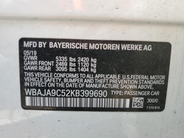 WBAJA9C52KB399690 BMW 2019